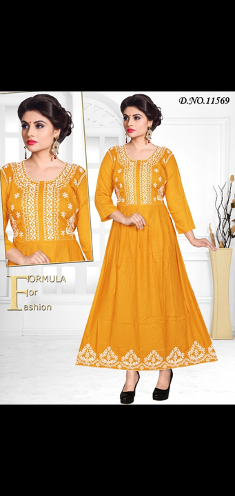 Fancy long ghera embroidey printed kurtis  uploaded by Radha Creation , Maira sales for Readymade items on 6/22/2023