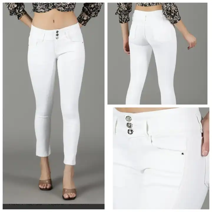 Women white jeans 3button uploaded by S CUBE on 6/22/2023