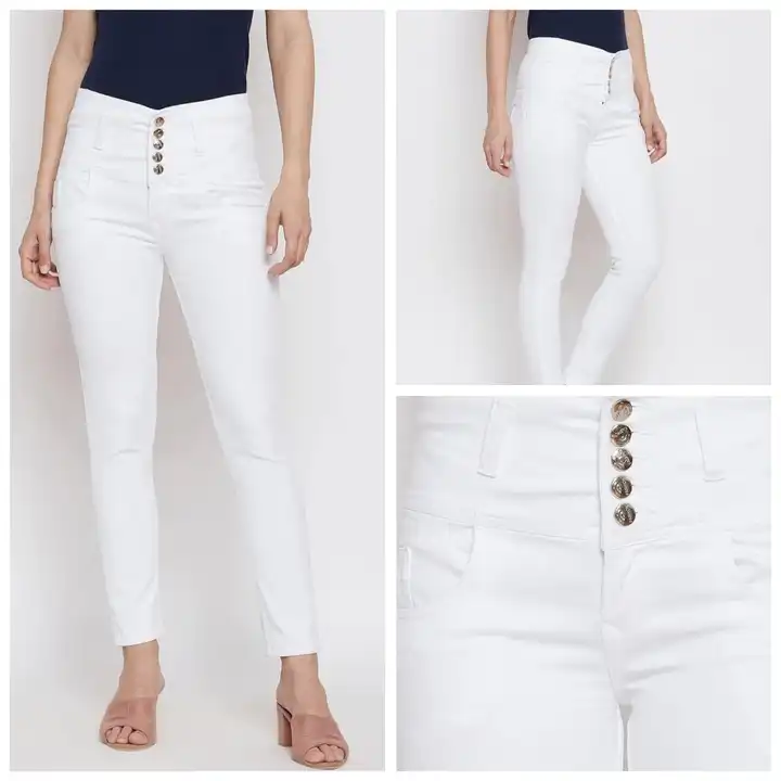 5button women white jeans  uploaded by S CUBE on 6/22/2023