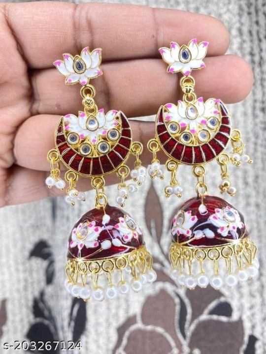 Meenakari jhumka Earrings  uploaded by Arihant Imitation on 6/22/2023