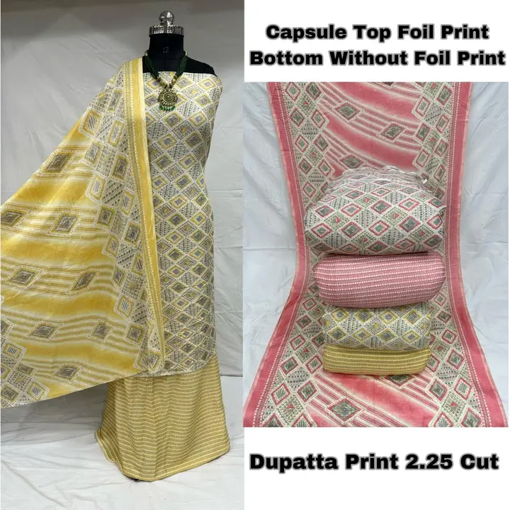 Capsule Twotone Top Bottom & Dupatta uploaded by Surat Fashion Fabrics Hub on 6/22/2023