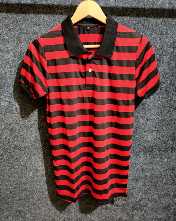 Red collar tshirt  uploaded by Keylong Clothing for Retailers on 6/22/2023