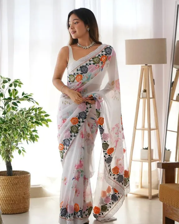 Party wear saree lb uploaded by pink Rose fashion Store  on 6/22/2023