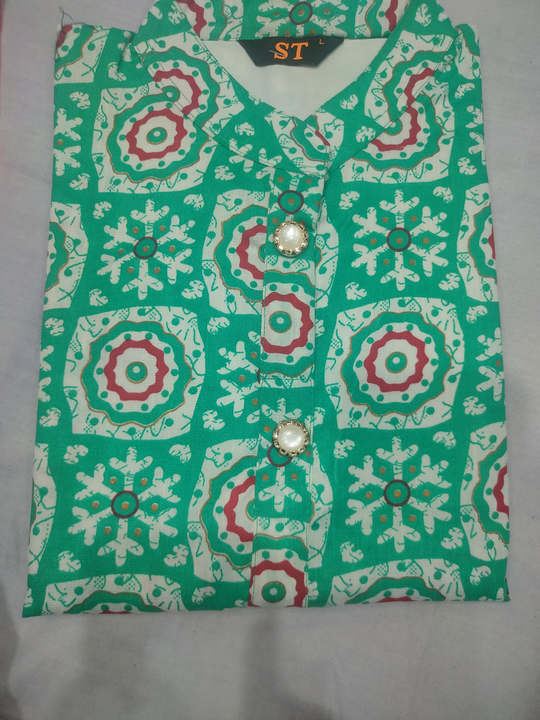 Cotton kurti (Minmum order quantity -1 set(4clrs) uploaded by Sanjeev Textile on 6/22/2023