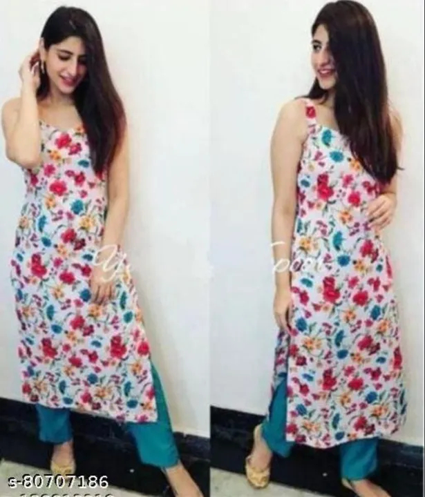 👗 *New Style Beautiful Two Peice Set Kurti & Pant Both Are Reyon With Printed Work*
 
⭐ *_Available uploaded by JAIPURI FASHION HUB on 6/22/2023