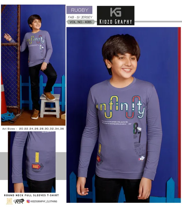 Kidzography Boy's Premium Printed RNFS Tee (4085) uploaded by Amarratva Knitwears Private limited on 6/22/2023