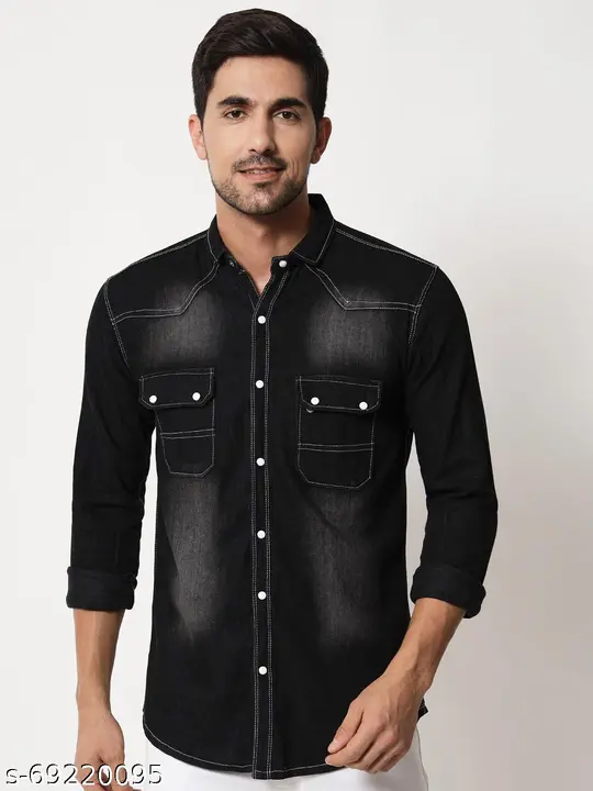 Deniyes Mens Washed Double pocket Denim shirts 1 colour all size S M L XL uploaded by business on 6/22/2023