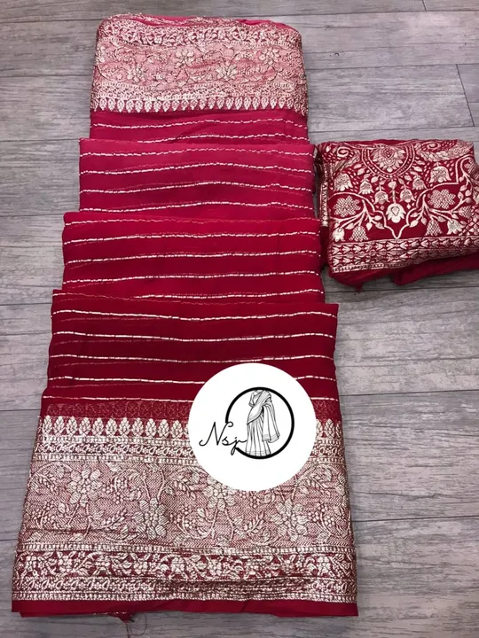 presents very pretty  fully demanded saree

beautiful colour combination saree for all ladies 

👉ke uploaded by Gotapatti manufacturer on 6/23/2023