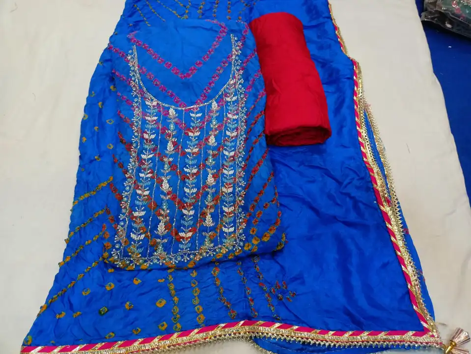 Eid special sale offar only today 
🥰🥰😍🥰 *New Launched*😍🥰😍

Color bandni ghadchola zari chak B uploaded by Gotapatti manufacturer on 6/23/2023