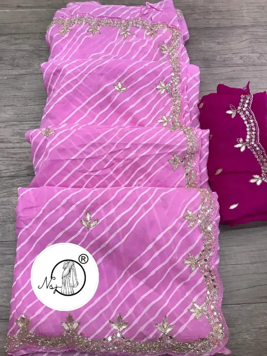presents exclusive LEHRIYA saree 
such an unique colour and perfect for the party

👉keep shopping w uploaded by Gotapatti manufacturer on 6/23/2023