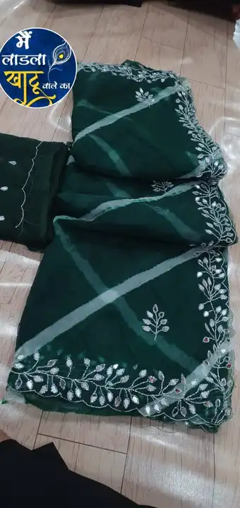 Organza fabric lehriya  uploaded by Shiv sagar saree on 6/23/2023