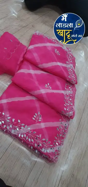 Organza fabric lehriya  uploaded by Shiv sagar saree on 6/23/2023