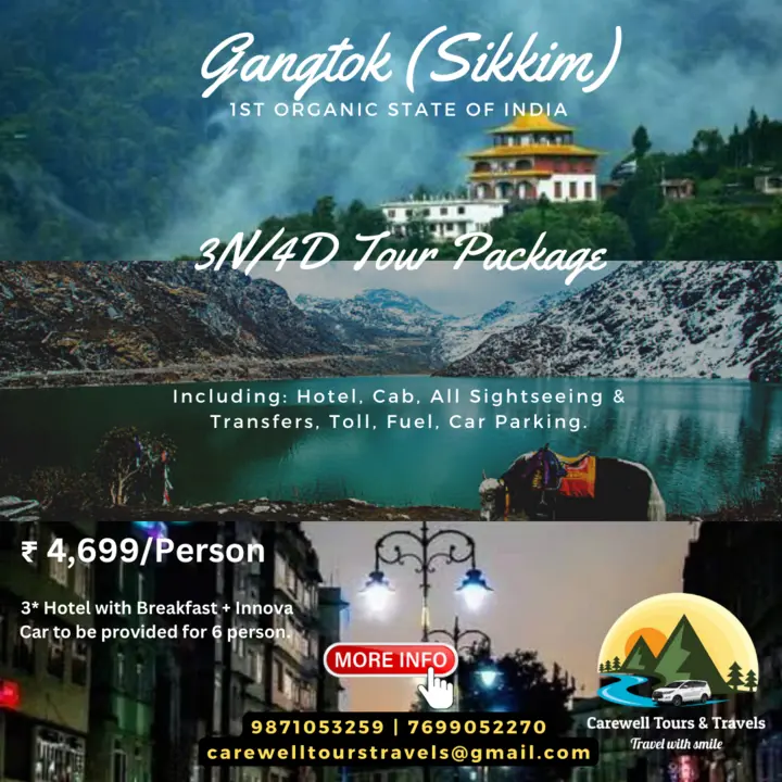 3N/4D Gangtok Tour Package uploaded by Carewell Tours & Travels on 6/23/2023