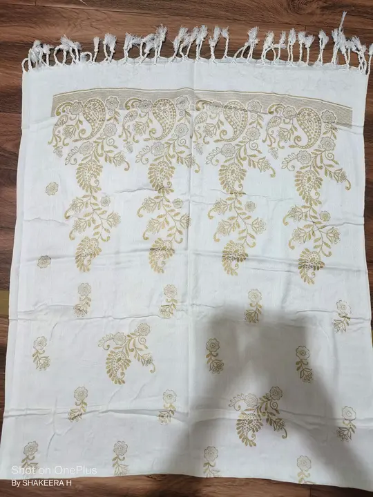 Sathan white gold print  uploaded by SHAKEERA HANDLOOM on 6/23/2023