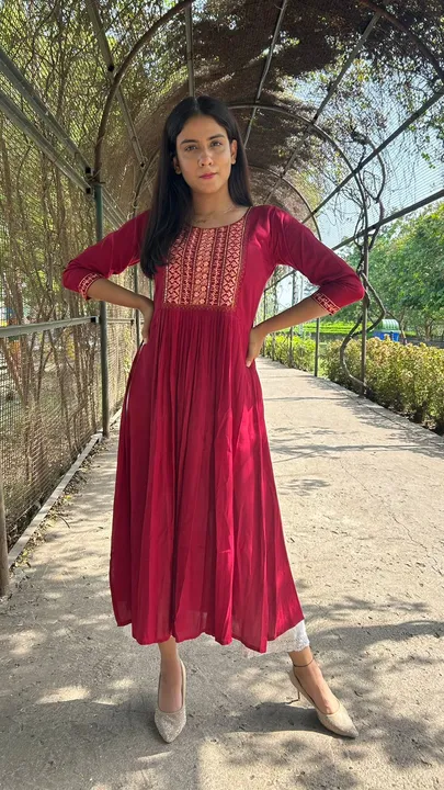 Exclusive Nayra Kurti with Embroidery work  uploaded by Vihu fashion on 6/23/2023