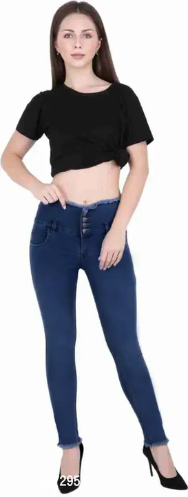 Dark Blue Fray Hem Women Jeans uploaded by business on 6/23/2023