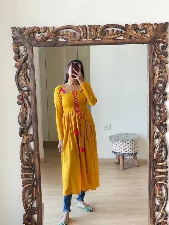 Nyra cut yellow Kurti  uploaded by GANGOTRI INDIA on 6/23/2023