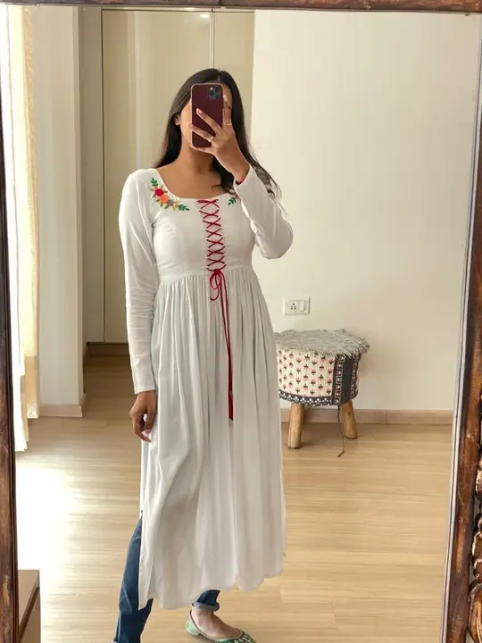 Nyra cut white Kurti  uploaded by GANGOTRI INDIA on 6/23/2023