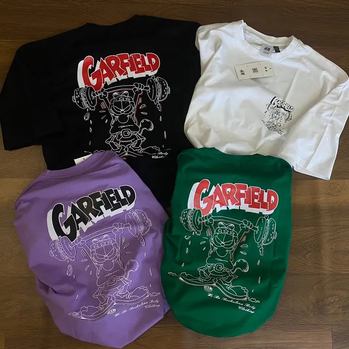Post image Garfield
Size m to xxl
Fabric:-cotton lycra
20 pc set black double