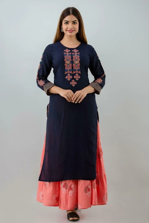 Ladies embroidery kurti skirt set
Size: S,M,L,XL,XXL,3XL
Length: 44inch
Work: embroidery 
Bottom:  uploaded by Ganpati handicrafts  on 6/23/2023