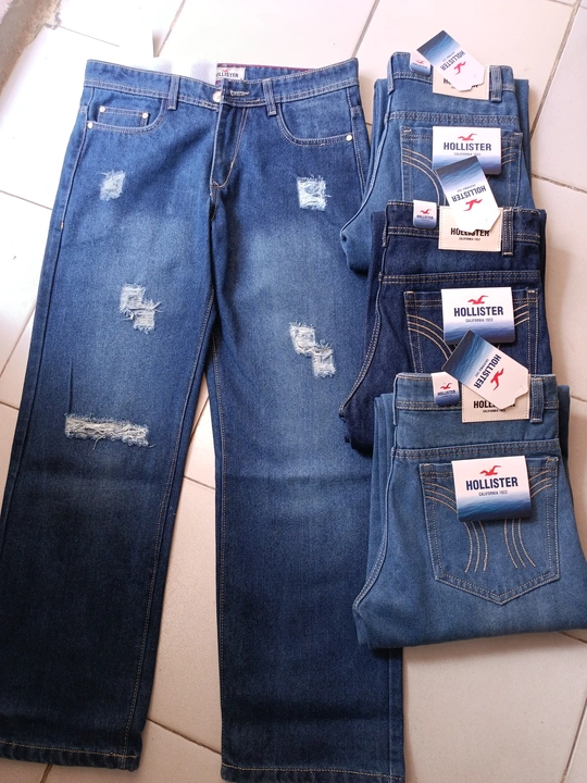 Crazy blue men's straight torn jeans  uploaded by Krishna knitwears on 6/23/2023