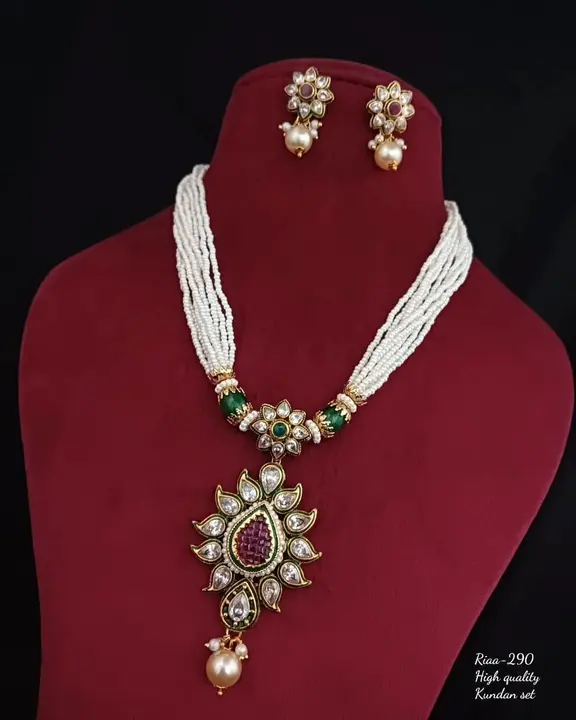 Kundan necklace set uploaded by business on 6/23/2023