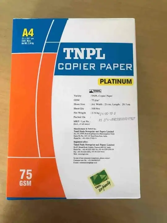 TNPL A4 COPIER PAPER  uploaded by Shree Durga Prasad paper private limited on 6/23/2023