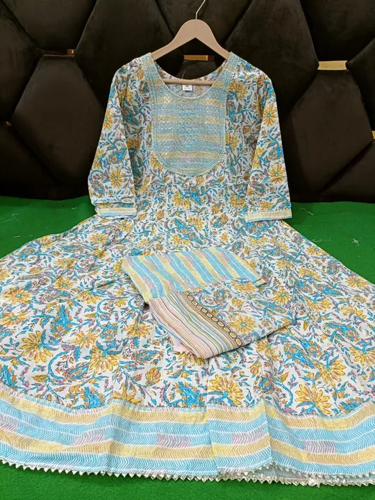 Anarkali drees with pants with dupatta set  uploaded by DSG WORLD FASHION WEAR  on 6/23/2023