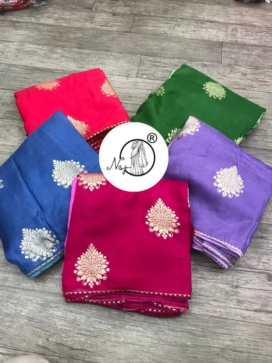 Presents  lovely Saree*  

beautiful  colour combination saree for all ladies 

💖original products  uploaded by Gota Patti manufacturing on 6/23/2023