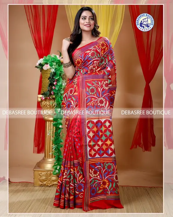 Silk Kantha Embroidery Saree uploaded by Debasree Boutique on 6/24/2023