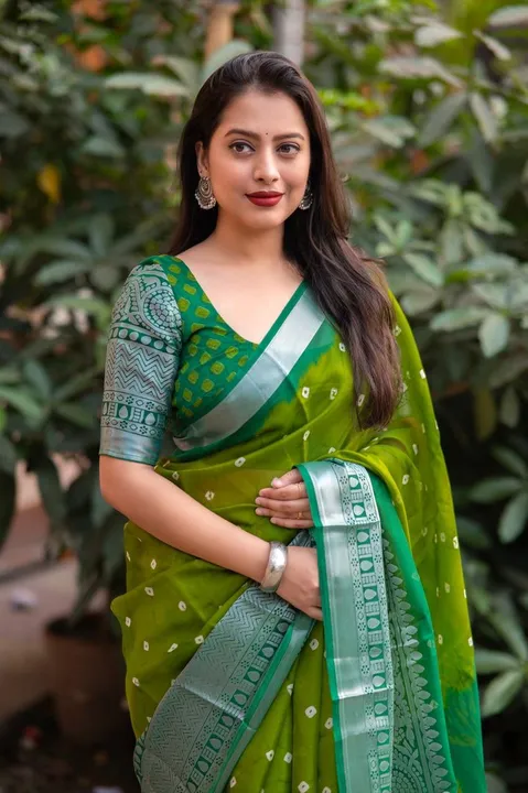 soft jute silk saree with allover bandez print uploaded by business on 6/24/2023