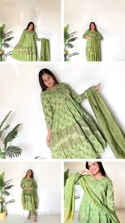 FROCK STYLE 3 LAYER KURTI PENT WITH DUPATTA  uploaded by Sangee Enterprise  on 6/24/2023