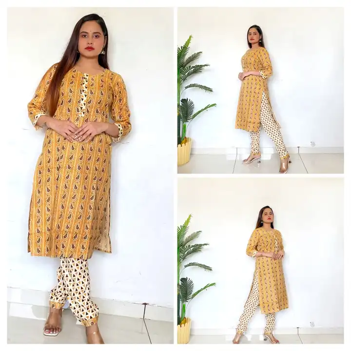 Beautiful kurti with pocket pent uploaded by business on 6/24/2023