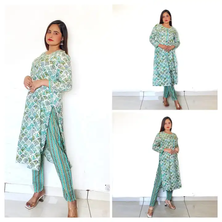 Straight kurti with pent uploaded by business on 6/24/2023