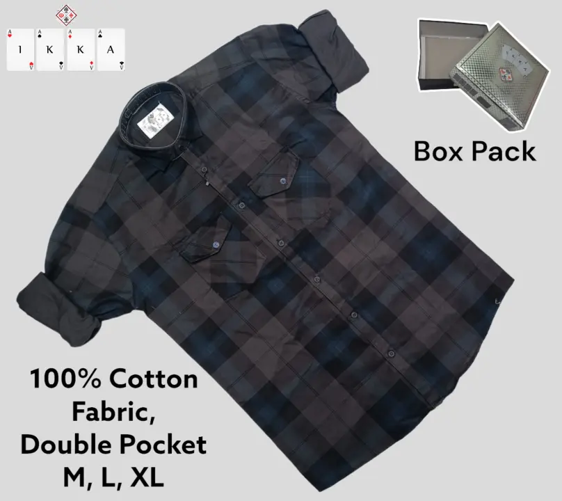 ♦️♣️1KKA♥️♠️ EXCLUSIVE BOX PACKING DOUBLE POCKET SHIRTS FOR MEN uploaded by Kushal Jeans, Indore on 6/24/2023