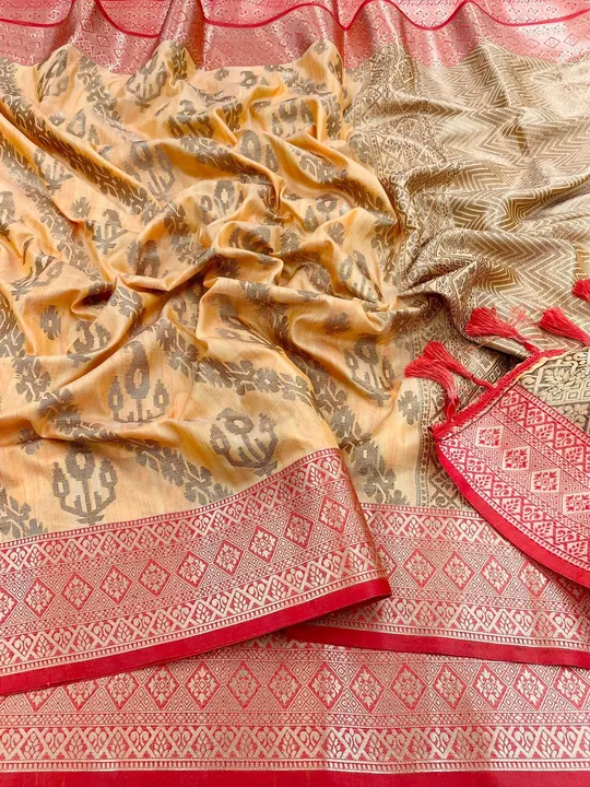 Soft silk with gold zari weaving designer pallu uploaded by Suyukti fab on 6/24/2023