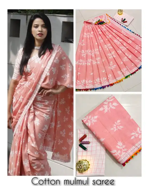 Handblock printed sarees uploaded by Khushi Handicrafts on 6/24/2023