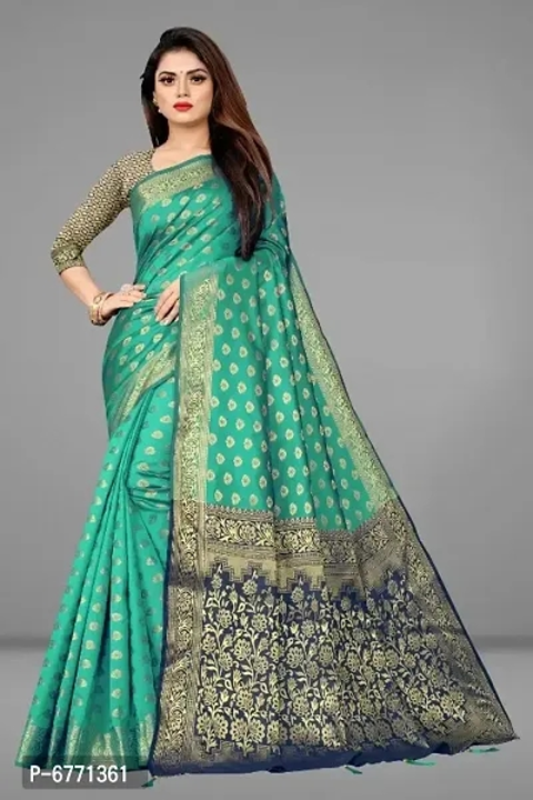 Designer Banarasi Style Silk Jacquard Saree uploaded by Glamour World on 6/24/2023