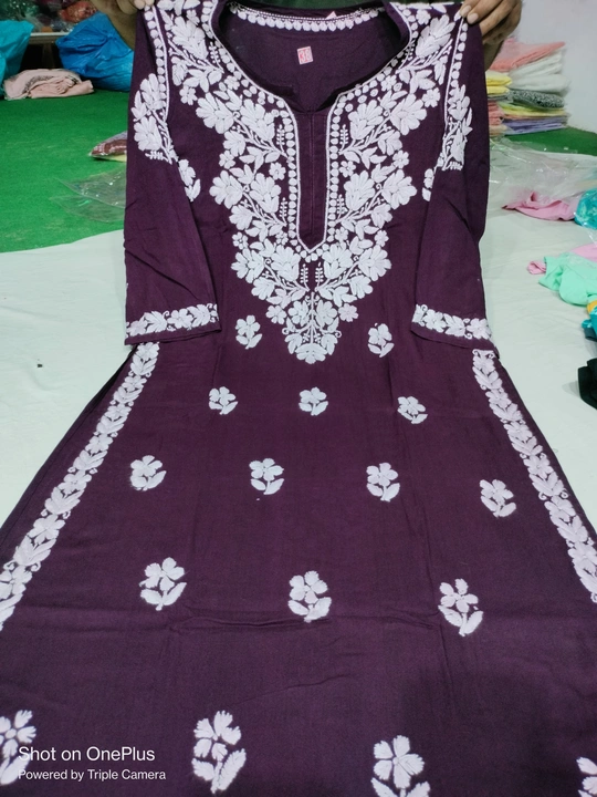 Premium Rayon Kurti With Fine Handmade Embroidery  uploaded by Lucknowi_Nizami_Fashion on 6/24/2023