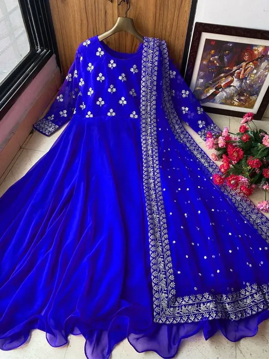 New Designer Embroidered Anarkali Gown uploaded by Ritika Internaational on 6/24/2023