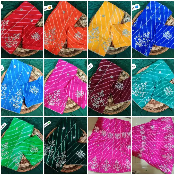 🕉️🕉️🕉️🔱🔱🔱🕉️🔱🔱

New lunching gota lehriya lehangha chunni 

👉Pure d chinon fabric with hand uploaded by Gotapatti manufacturer on 6/25/2023