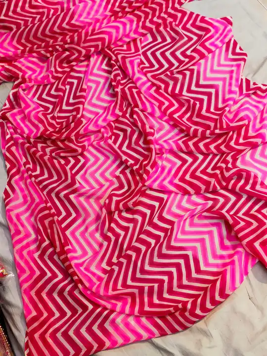 Fabric 60 grm jorjet leheriya saree 💕 runing blouse  uploaded by Gotapatti manufacturer on 6/25/2023