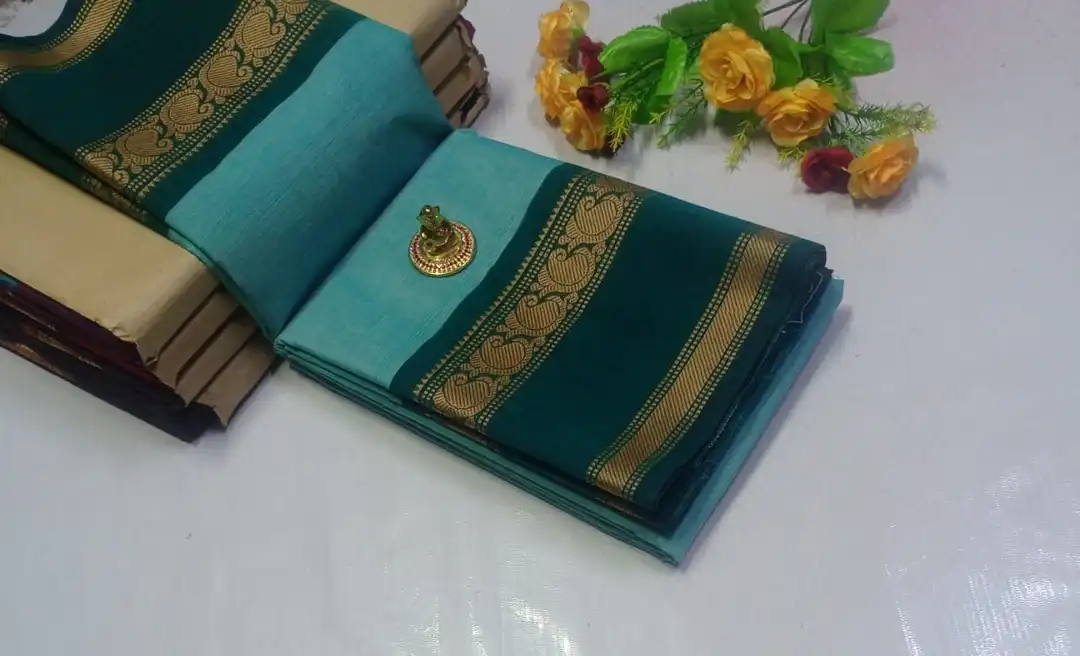 Chitnad pure cotton sarees free ship uploaded by M. Kameswari on 6/25/2023