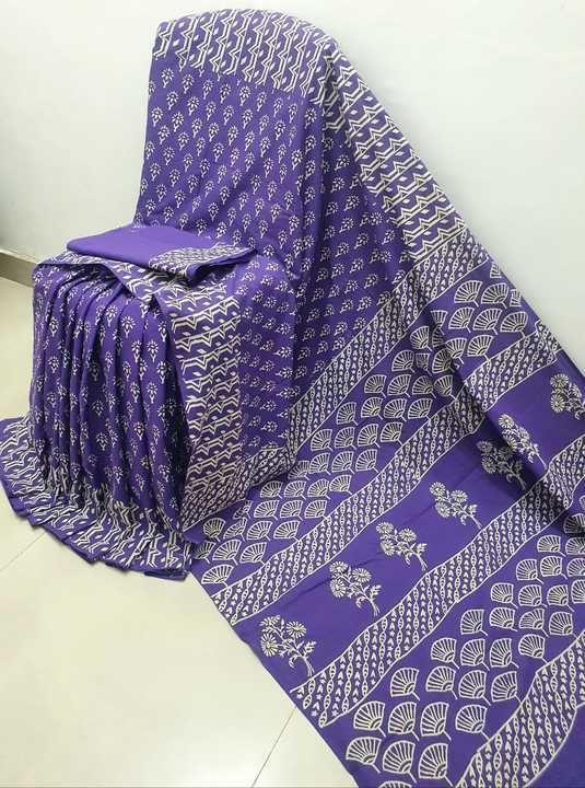 Printed cotton saree uploaded by business on 3/15/2021