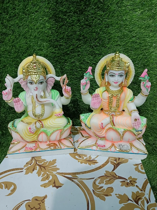 Ganesh Lakshmi marble Murti uploaded by Marble murti arts on 6/25/2023