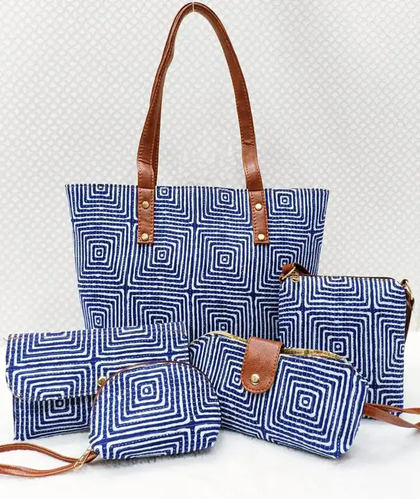 *5 Combo set*
*Handbag*
Double Partition Back Chain Inner Pocket 
Size *12"12*

*Sling Bag*
Single p uploaded by Nisha Handicrafts on 6/25/2023