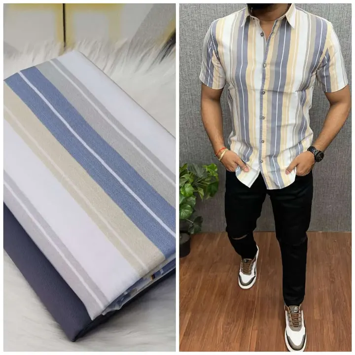 Men's Cotton Shirt With Cotton Pant Fabric Combo Set uploaded by business on 6/25/2023