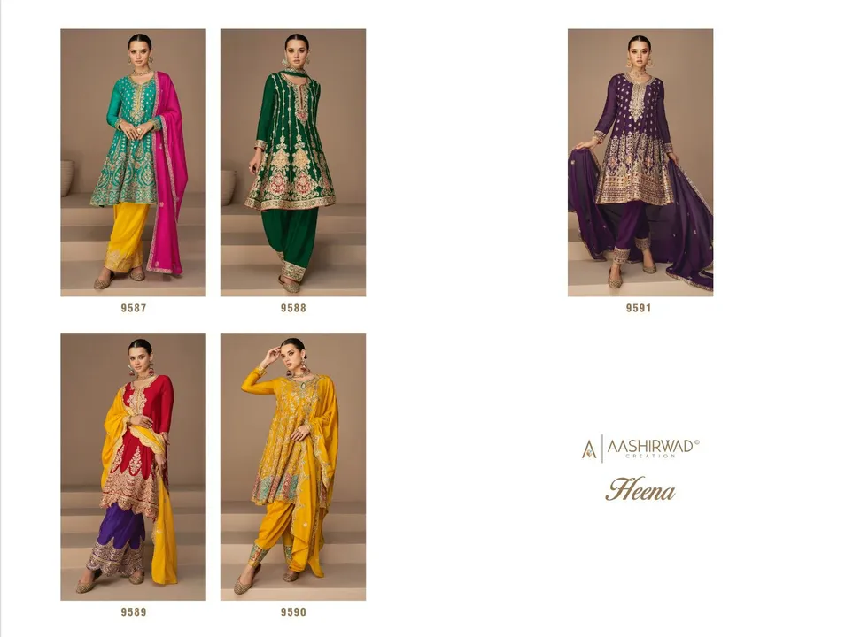 AASHIRWAD CREATION 
PRESENT NEW FREE SIZE STITCH COLLECTION (XL SIZE )

➡️HEENA ⬅️
👗FABRIC DETAILS  uploaded by business on 6/25/2023