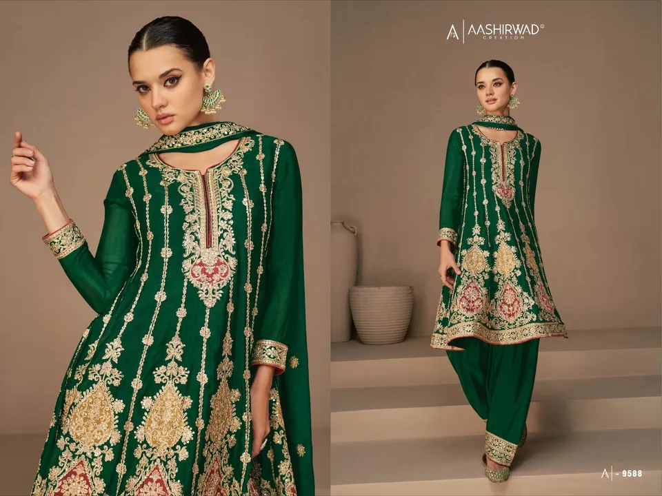 AASHIRWAD CREATION 
PRESENT NEW FREE SIZE STITCH COLLECTION (XL SIZE )

➡️HEENA ⬅️
👗FABRIC DETAILS  uploaded by All type ledies wear on 6/25/2023