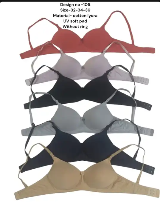 cotton lycra semi puspup padded bra uploaded by Girls fashion on 6/25/2023